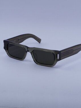 Saint Laurent SL660/F 003 Sunglasses Brown Rectangle Frame, Grey Lenses